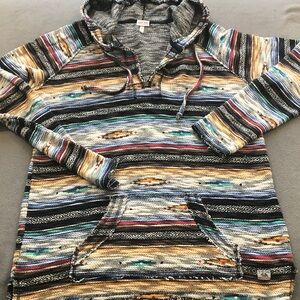 Ron Jon Surf Shop Aztec Print Boho Beach Rug Pullover Hoodie Adult Large